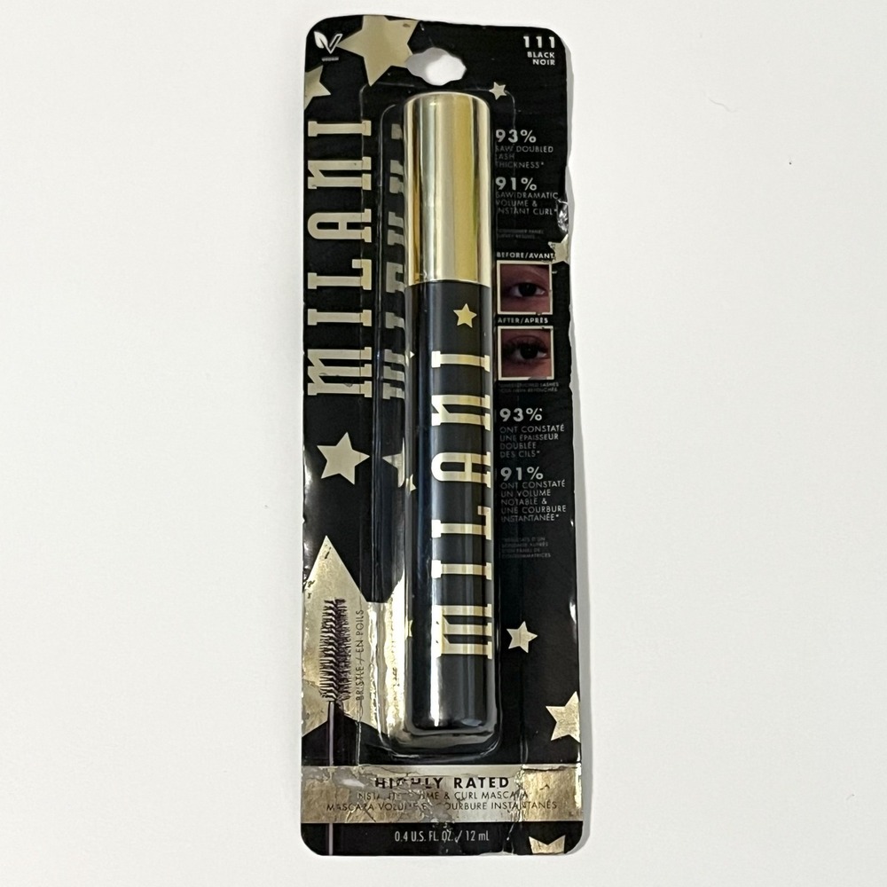 Milani Highly Rated Instant Volume & Curl Mascara Lash Lift #111 BLACK 0.4oz